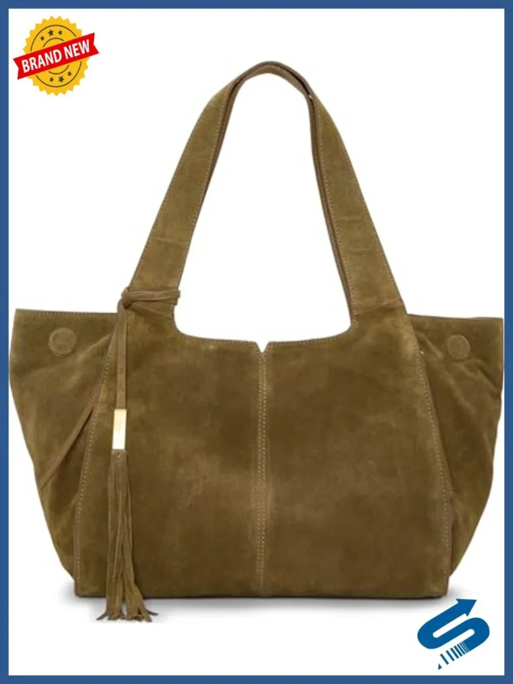 Vince Camuto Aleah Leather Hobo Tote, Zipper Closure, 5 Pockets